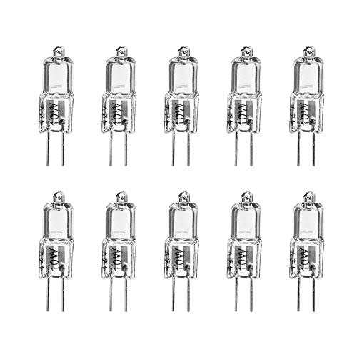 eTopLighting 10-Pack of Halogen Light Bulb, G4 Base JC Type(2Pin), Low Voltage, 12 Volts, 10 Watt, 10XG4-12V-10W