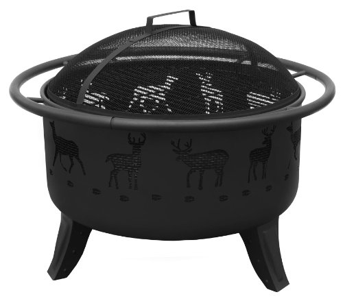 Landmann USA 23192 Patio Lights Deer Tracks Fire Pit, Black