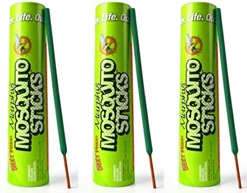 Murphy’s Mosquito Sticks | Plant Based DEET Free Insect Repellent Incense Sticks | Bamboo Infused w/Citronella, Lemongrass & Rosemary | 12 Sticks per Tube | 3-Pack