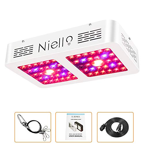 COB LED Grow Light Niello CREE COB Ultralight Mute 600W Dual Reflector LED Grow Lamp Full Spectrum Multiple Units Can Be Connected in Series for Indoor Greenhouse Hydroponic Fruit and Vegetable Plan