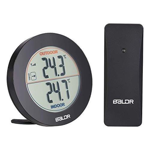 Zeonetak Digital Indoor Outdoor Thermometer,Wireless Temperature for Home Office Greenhouse, Wireless Remote Sensor, Outdoor Arrow Trends (°C/°F), MIN/MAX Records