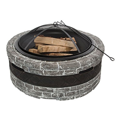 Sun Joe SJFP28-STN-CS  Fire Joe 28″ Charcoal Gray Fire Pit