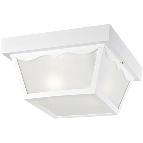 Westinghouse Lighting 6697600 2-Light White Porch Fixture with Clear Glass Panels