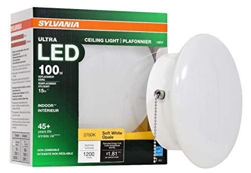 SYLVANIA 75112 Porcelain Socket 100W Equivalent, Ultra LED Medium Base Retrofit for Ceiling Light Fixtures, Efficient 15W, Soft White 2700K