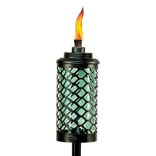 TIKI Brand Glass Honeycomb Torch, 65 Inches, Blue (Renewed)