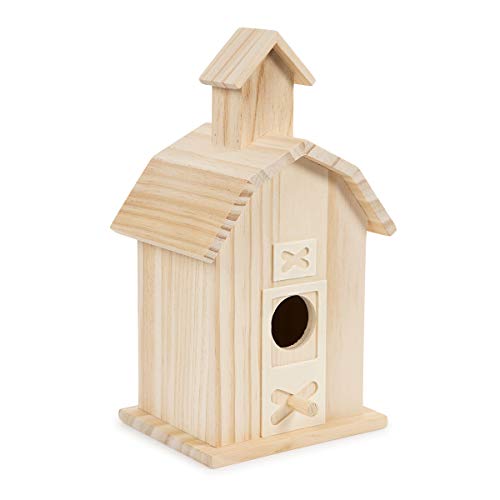 Darice 30024506 Decorative Accents, 13.5 by 10 inch Wood Bird House, Multi