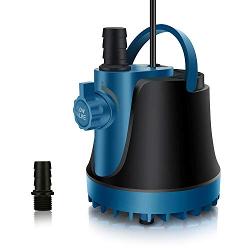 PULACO 420GPH (1600L/H 25W) Ultra Quiet Submersible Pump with 5.9ft Power Cord for Aquarium Fish Tank, Pond, Fountain, Hydroponics, Statuary