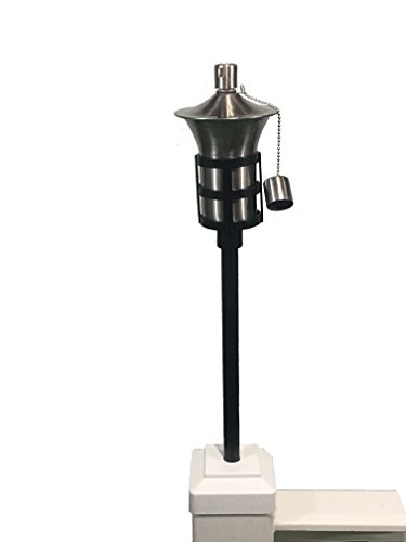 Tru-Post Oil Lamp (Tiki Torch) for a Standard 4″ Vinyl Railing or Fence Post