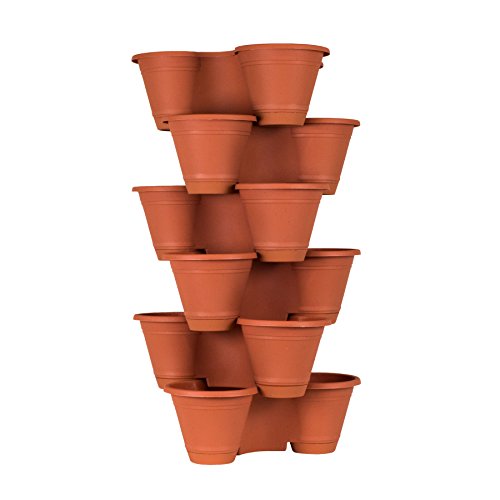 6 Tier Stackable Vertical Plastic Planter Mini Garden Herb Planter Indoor/Outdoor Use