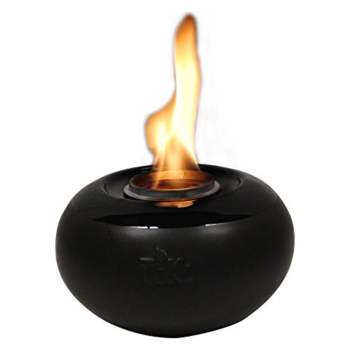 TIKI Brand 6″ Clean Burn Ceramic Pearl of the Sea Table Torch Firepiece, Black