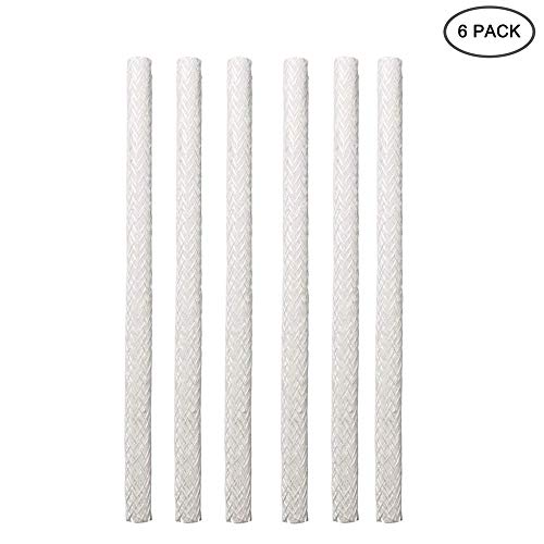 EVERMARKET INC Long Life Fiberglass Replacement Wicks for Oil Lamps and Candles Wine Bottle Wicks for Tiki Torch, 0.5” by 10” (6 Pack)