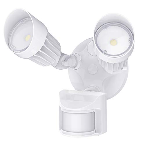 JJC LED Security Lights Motion Sensor Flood Light Outdoor,20W(120W Equiv.)1800LM,IP65 Waterproof,5000K Daylight White DLC & ETL Listed Outdoor Lighting