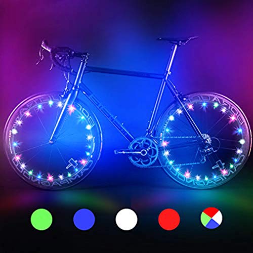 Brionac Bike Wheel Lights – Auto Open and Close – Ultra Bright LED – Bike Wheel Spoke/Light String (1 Pack) – Colorful Bicycle Tire Accessories- Waterproof (Colorful)
