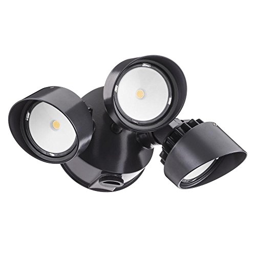 Lithonia Lighting OLF 3RH 4000K 120 PE BZ M4 Adjustable LED Security Floodlight Dusk-to-Dawn Photocell, 120 Volts, 36 Watts, Bronze