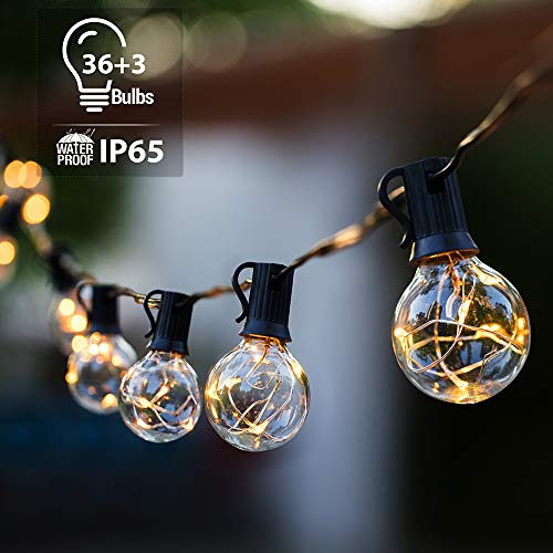 ilikable 44FT 36+3Bulb LED Patio String Light, Waterproof G40 Globe String Lights for Outside Indoor – UL Listed Hanging Garden Gazebo Balcony Porch Lights for Summer Party Wedding BBQ Christmas