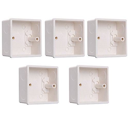 (5 Pack) PVC Junction Box, Recessed Electrical/Outlet Mounting Box, 86x86x40mm Flush-Type Wall Mount Cassette for Recessed Stair Lights