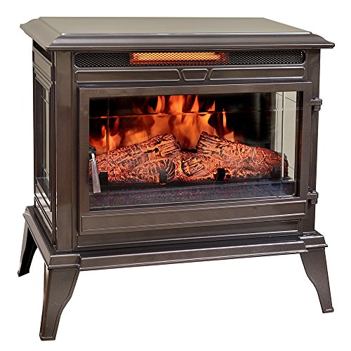 Comfort Smart Jackson Infrared Electric Fireplace Stove Heater, Bronze – CS-25IR-BRZ