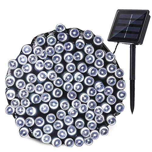 Joomer Solar String Lights 72ft 200 LED 8 Modes Solar Powered Christmas Lights Waterproof Decorative Fairy String Lights for Garden, Patio, Home, Wedding, Party, Christmas (White)
