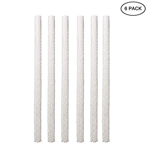 EVERMARKET INC Long Life Fiberglass Replacement Wicks for Oil Lamps and Candles Wine Bottle Wicks for Tiki Torch, 0.5” by 14” (6 Pack)