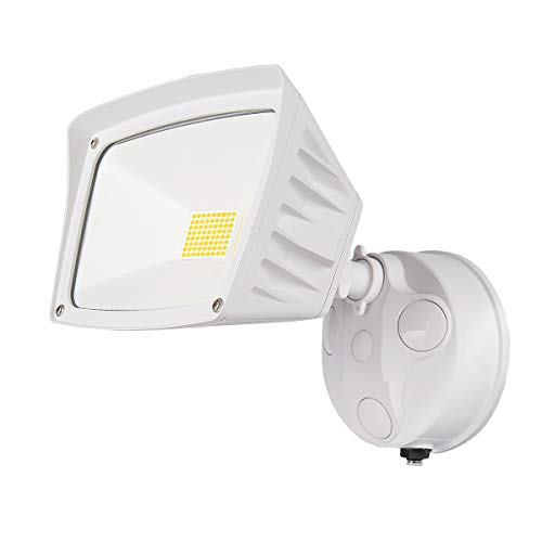 JJC Security Lights Outdoor Flood Light LED Dusk to Dawn Photocell Sensor Waterproof 28W(250W Equiv.)5000K-Daylight 3400LM DLC Certified&ETL-Listed