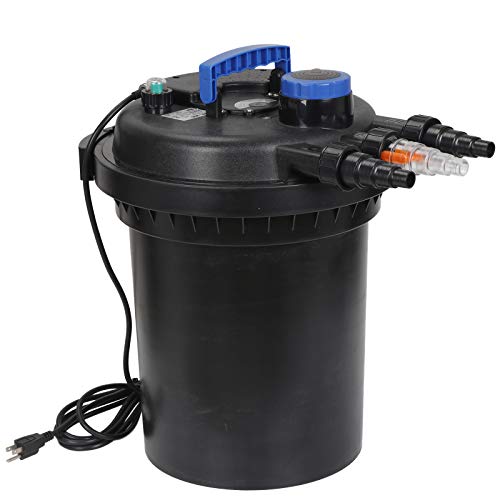 ZENY Pressure Bio Filter for Pond 13W UV Sterilizer Purifier Light 10000L Koi Water 4000 Gallons Easy Backwash Function