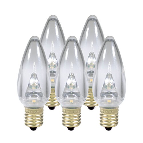 Holiday Lighting Outlet LED Smooth C9 Sun Warm White Replacement Christmas Light Bulbs for E17 Sockets, Energy Efficient Commercial Grade, 3 Diode 0.58 Watt (LED) Bulbs. Pack of 500 Bulbs