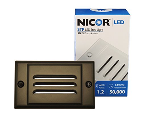 NICOR Lighting STP-10-120-HOB LED Step Light with Oil-Rubbed Bronze Horizontal Faceplate,
