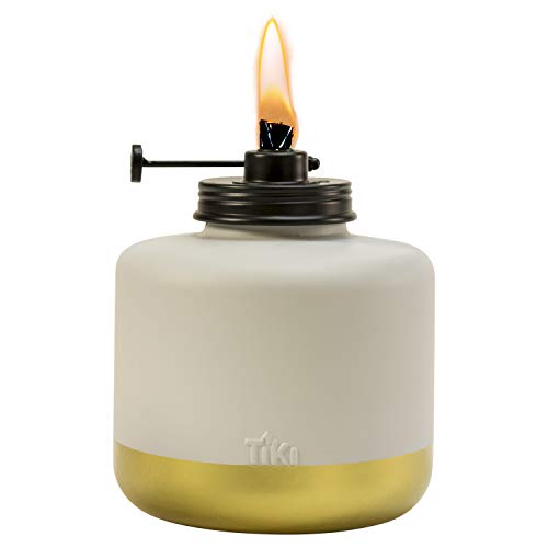 TIKI Brand 1118023 Adjustable Flame Gold Dipped Glass Votive Table Torch, 6.75-inch, Gold/Gray