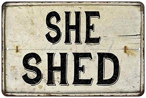 Chico Creek Signs She Shed Sign Vintage Decor Wall Signs Decorations Art Lady Cave Diva Den Hanging Door Tin Sheds Woman Girl Home 8×12 Metal 208120068005