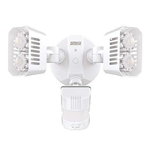 SANSI LED Dusk to Dawn Security Motion Sensor Light, 18W(150W Equiv.) Outdoor Waterproof Motion Activated Flood Light, 1800lm, 5000K Daylight, Motion Detection Lights, ETL Certified, White