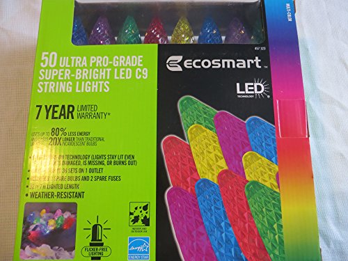Home Depot EcoSmart 50 Ultra Pro Grade Super Bright LED Multi-Color C9 String Lights
