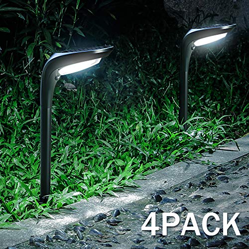 OSORD Outdoor Solar Pathway Lights, Waterproof 2-in-1 Solar Powered Wall Light Landscape Lighting Auto On/Off with 2 Color Modes Solar Lights for Garden Path Yard Patio Walkway Driveway Pool (4 Pack)