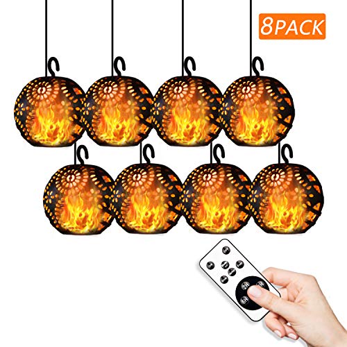 Outdoor String Lights With Remote Control, Christmas Decor LED Flame Effect Lights Commercial Weatherproof Decorative Fairy String Lights for Bistro Pergola Deckyard Tents Cafe Party Room Decor