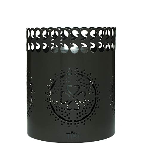 TIKI Brand 6″ Clean Burn Flame shield Tabletop Torch Lantern, Gunmetal (Renewed)
