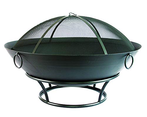 Catalina Creations 43.5″ Extra Large Outdoor Steel Fire Pit and Spark Screen | Outdoor Firepits for Outside | Made for XXL Large Bonfire