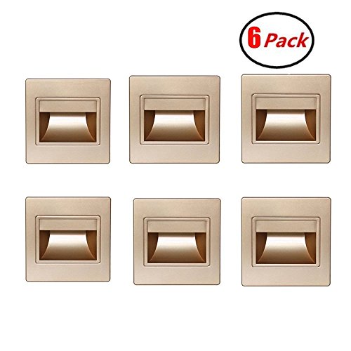 Dreamworth 6-Pack LED Corner Wall Lamp 85-265V Embedded LED Stairs Step Night Light LED Stair Wall Lighting for Hallway, Stairs, Closet, Bedroom and More