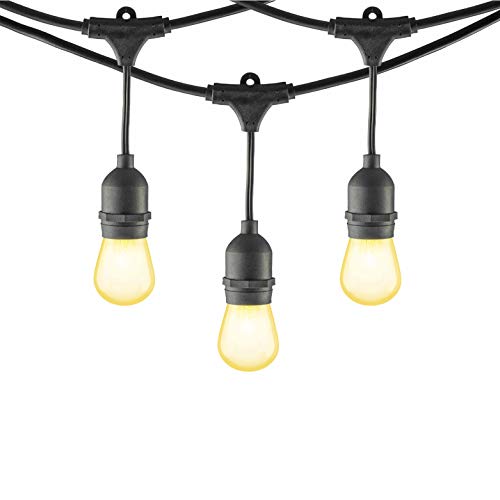 Mr Beams 11W S14 Bulb Incandescent Weatherproof Outdoor String Lights, 24 feet, Black