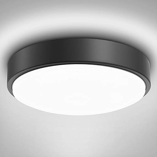 Olafus 32W LED Kitchen Ceiling Lights Fixture, Flush Mount Glass Round Ceiling Lighting, IP44 Waterproof 2800LM, 2700K Warm White Ceiling Lamp for Bathroom Porch Hallway Laundry Room