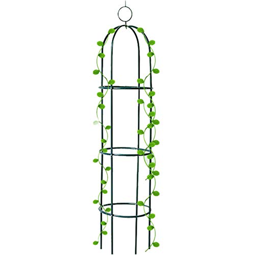 Tower Obelisk Garden Trellis Plant Support for Climbing Vines and Flowers Stands 6.3 Feet Tall,Black Green Lightweight Plant Tower
