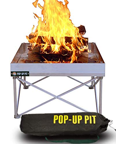 Pop-Up Fire Pit | Portable and Lightweight | Fullsize 24 Inch | Weighs 7 lbs. | Never Rust Fire Pit | Heat Shield Optional for Leave No Trace Fires (Pop-Up Fire Pit)