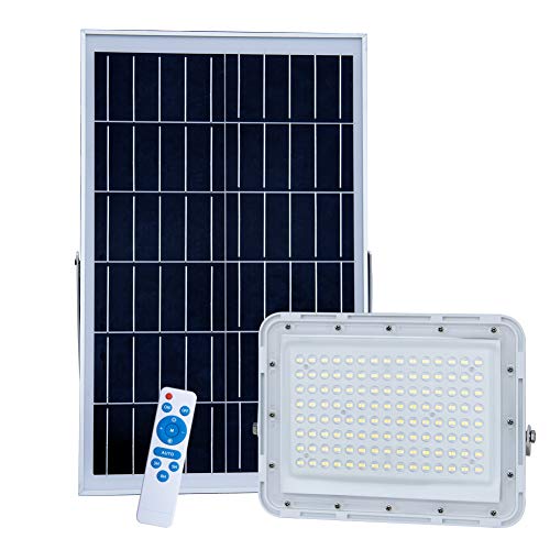 300W LED Solar Flood Lights,22000 Lumens Street Flood Light Outdoor IP67 Waterproof with Remote Control Security Lighting for Yard, Garden, Gutter, Swimming Pool, Pathway, Basketball Court, Arena