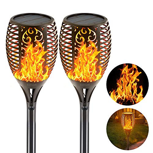 EOYIZW Solar Torch Light, 43″ Flickering Flames Torch Lights Outdoor Landscape Decoration Solar Garden Lights Dusk to Dawn Security Flame Light for Pathway Yard Patio 2 PCS