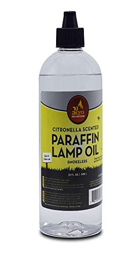 Citronella Scented Lamp Oil, 32 Ounce – Smokeless and Odorless Insect and Mosquito Repellent Paraffin Lamp Oil for Indoor and Outdoor Lanterns, Torches, Oil Candle – by Ner Mitzvah