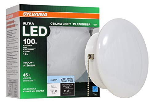 SYLVANIA General Lighting 75113 60W Equivalent Ultra LED Medium Base Retrofit for Ceiling Light Fixtures – 4000K (Bright White)