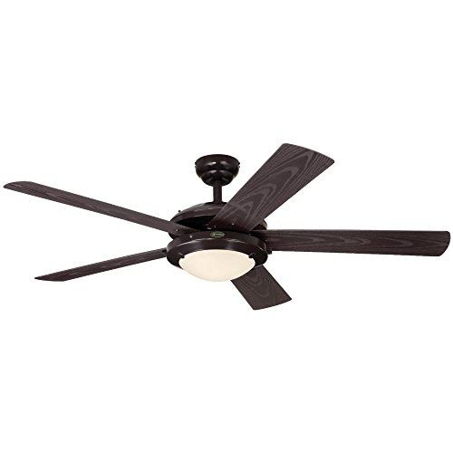 Westinghouse Lighting 7200700 Comet 52-Inch Espresso Indoor/Outdoor Ceiling Fan, Light Kit with Frosted Glass