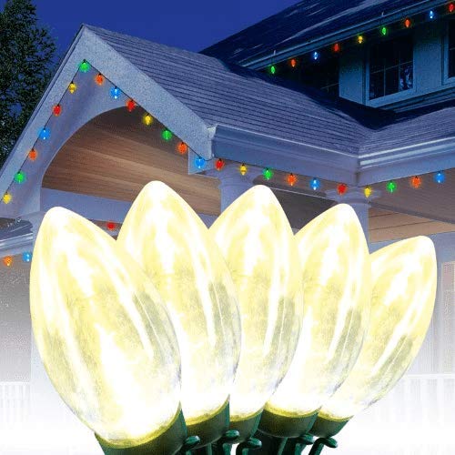Ultra Bright LED Warm White Christmas Lights, 25 Count – C9
