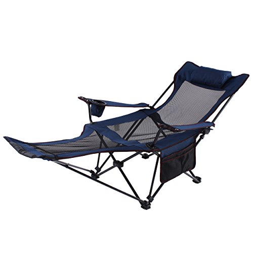 Camp Solutions Light Weight Backpacking Reclining/Lounging Camping Folding Chair with Headrest & Footrest