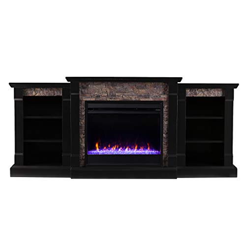 Southern Enterprises Gallatin Fireplace, Black