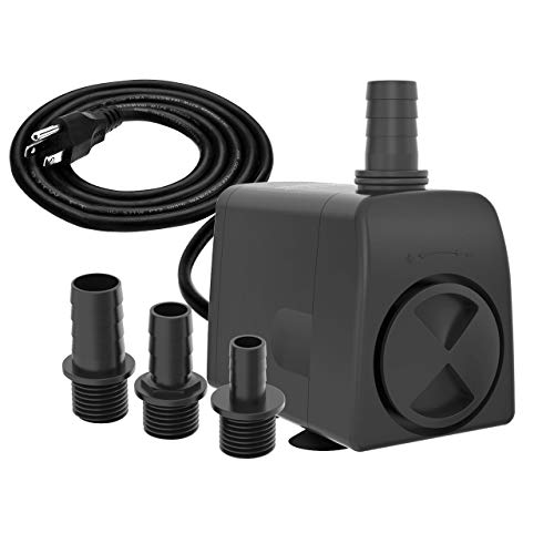 Knifel Submersible Pump 550GPH Ultra Quiet with Dry Burning Protection 6.5ft High Lift for Fountains, Hydroponics, Ponds, Aquariums & More…