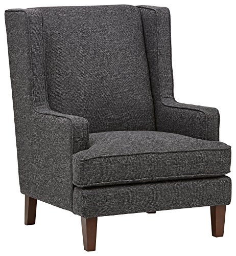Stone & Beam Highland Modern Wingback Living Room Accent Chair, 31.9″W, Caviar